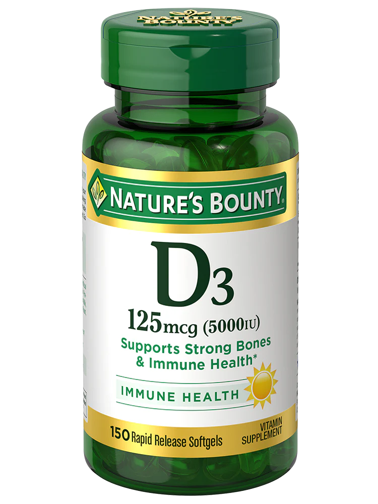 Vitamin D3  125 mcg (5,000 IU), 150 Softgels