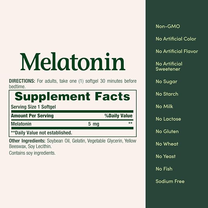 Melatonin  5 mg, 90 Softgels