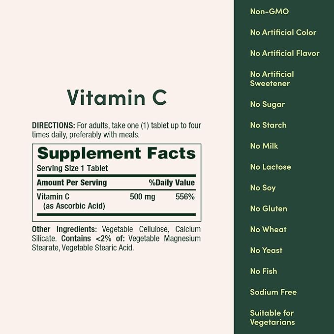 Vitamin C  500 mg, 100 Tablets