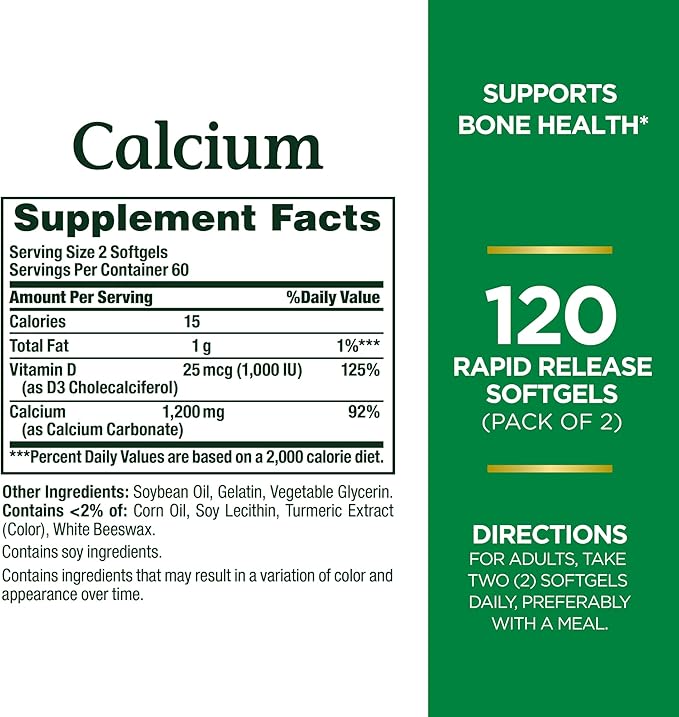 Calcium Plus Vitamin D3  1,200 mg, 120 Softgels
