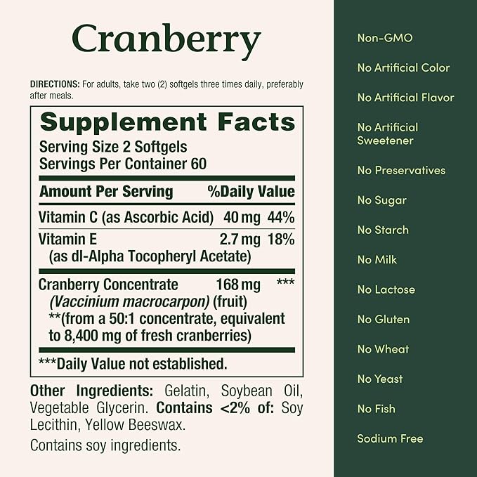 Cranberry  4,200 mg equivalent per softgel, 120 Softgels