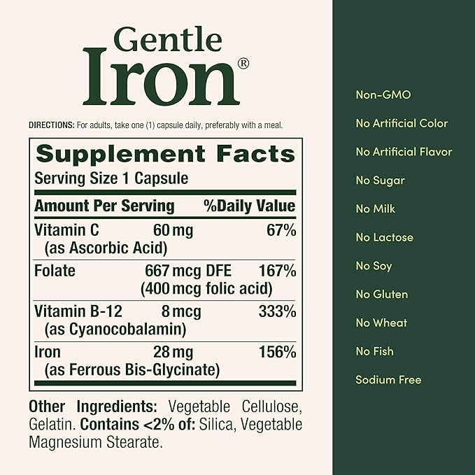 Gentle Iron  28 mg , 90 Capsules