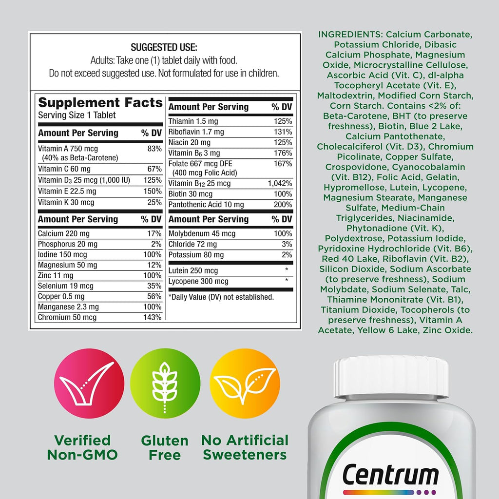 Centrum Multivitamin For Adults 50 Plus, 125 Capsules