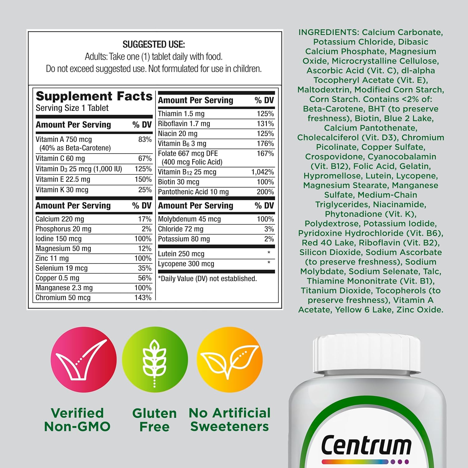 Centrum Multivitamin For Adults 50 Plus, 125 Capsules