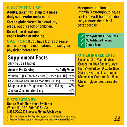 Calcium, Magnesium and Zinc with Vitamin D3 300 Tablets