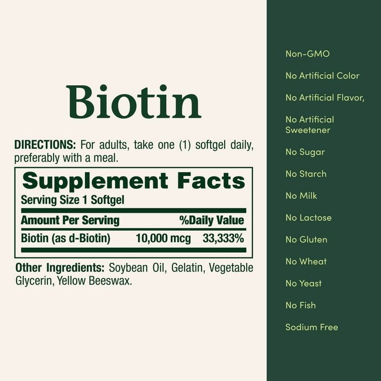 Biotin  10,000 mcg, 120 Softgels