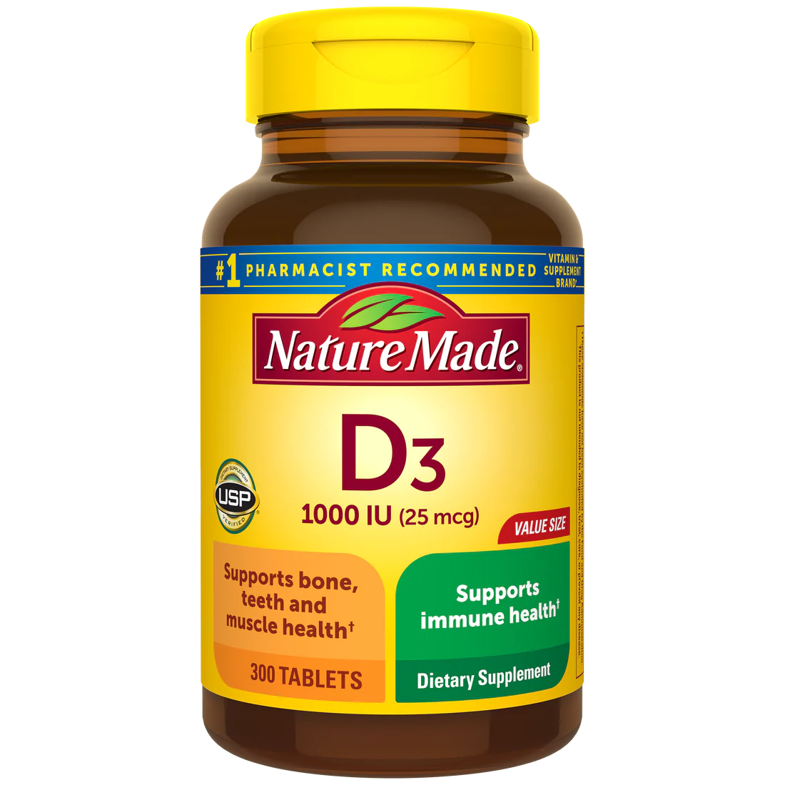 Vitamin D3 1000 IU (25 mcg) 300 Tablets